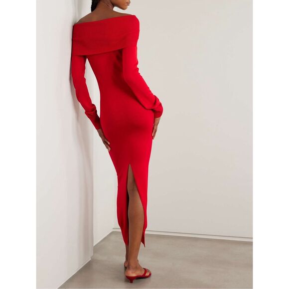 STELLA MCCARTNEY Off-the-shoulder wool maxi dress XS $1990 - Picture 3 of 11